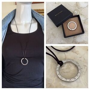 BVLGARI 925 Sterling Silver Key Ring / Pendant